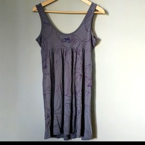 Roxy Long Gray Purple Tank Top Size S